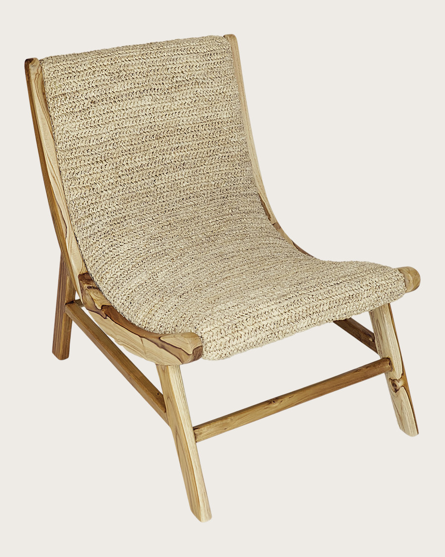 Kaho - Fauteuil van massief teakhout en touw