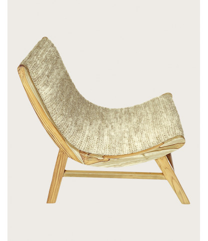 Kaho - Sillón de teca maciza y cuerda