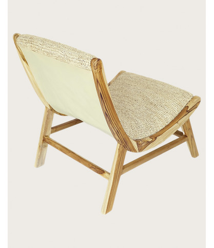 Kaho - Armchair in solid teak and rope
