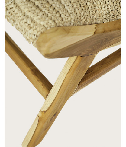 Kaho - Fauteuil van massief teakhout en touw