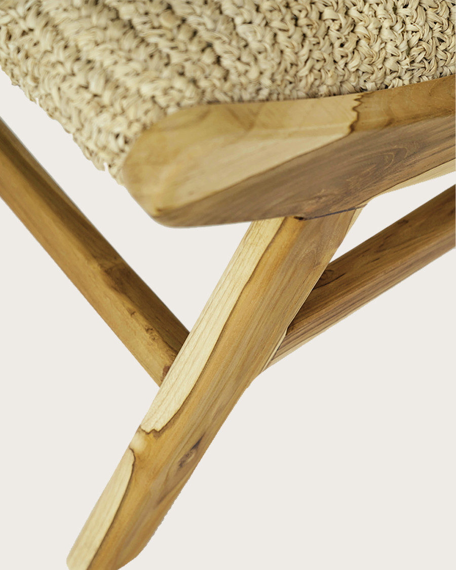 Kaho - Armchair in solid teak and rope