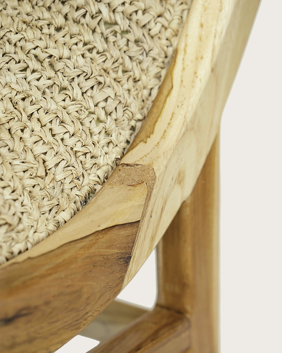 Kaho - Armchair in solid teak and rope