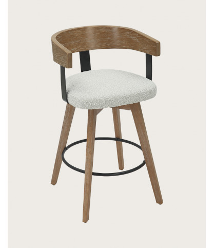 Micha - Fabric bar chair with wooden legs