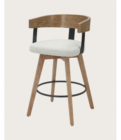 Micha - Fabric bar chair with wooden legs