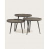 Soccoro - Table basse ronde gigogne en métal noir