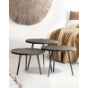 Soccoro - Table basse ronde gigogne en métal noir