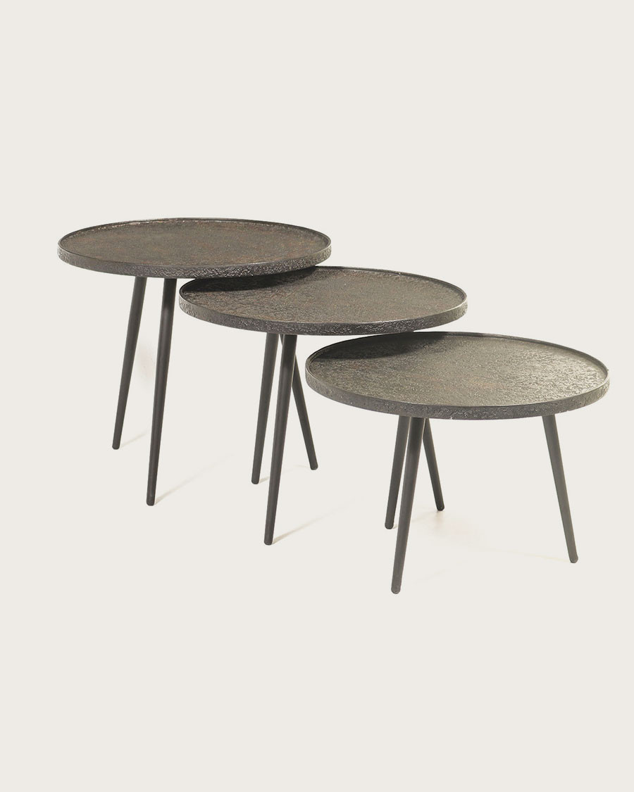 Soccoro - Round nesting coffee table in black metal