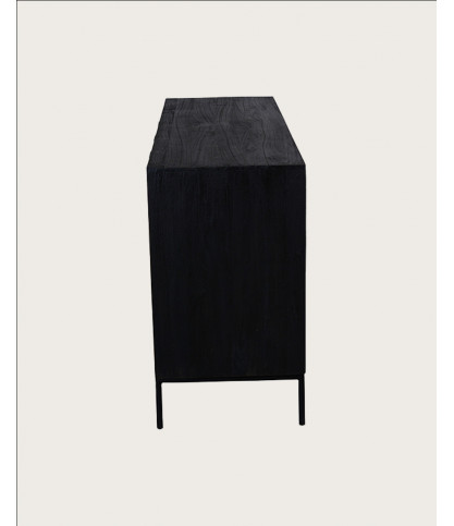 Indra - Niedriges Sideboard aus zweifarbigem recyceltem Teakholz 160 cm