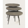 Soccoro - Table basse ronde gigogne en métal noir