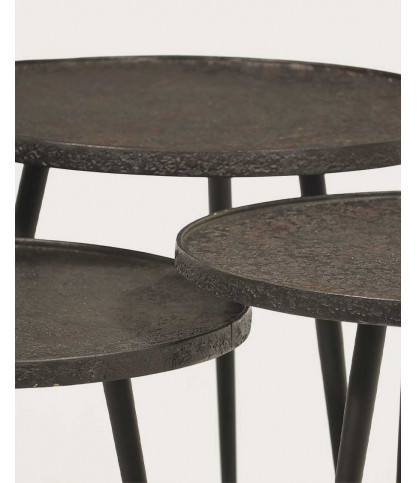 Soccoro - Round nesting coffee table in black metal