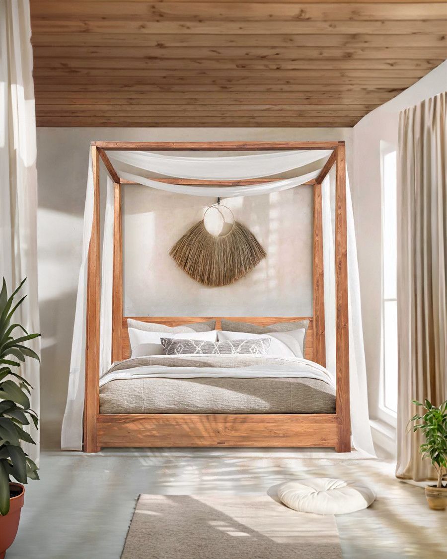 Java - Solid teak canopy bed