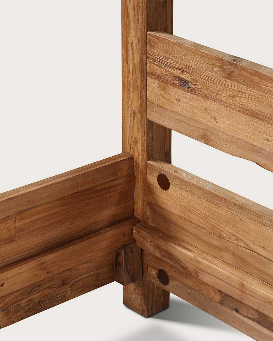 Java - Cama con dosel de teca maciza