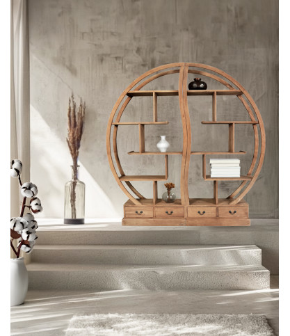 Yin Yang - Solid teak bookcase