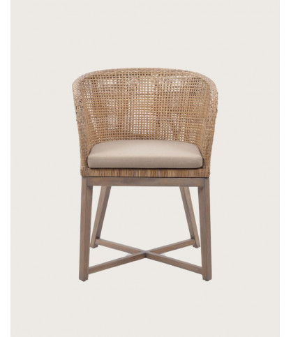 Maluku - Sillón de madera de teca y caña