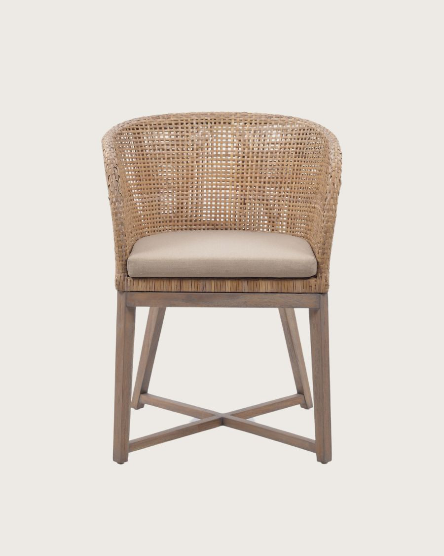 Maluku - Poltrona in legno di teak e rattan