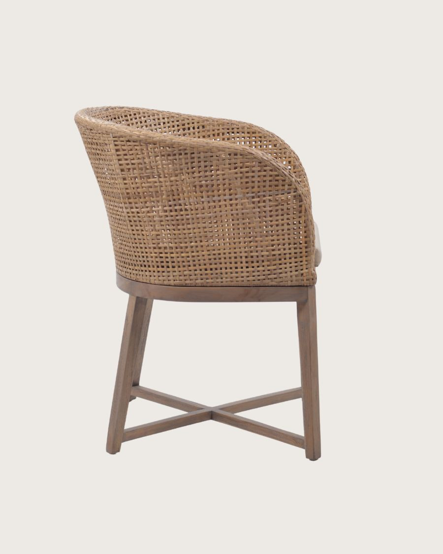 Maluku - Poltrona in legno di teak e rattan