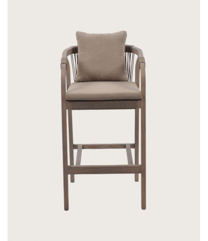 Solvia - Silla de bar de diseño en madera maciza
