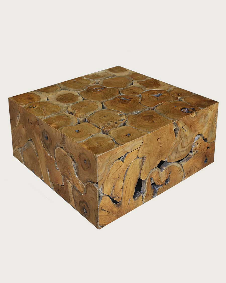 Craft - Vierkante teakhouten puzzel salontafel
