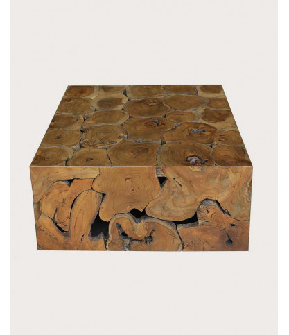 Craft - Vierkante teakhouten puzzel salontafel