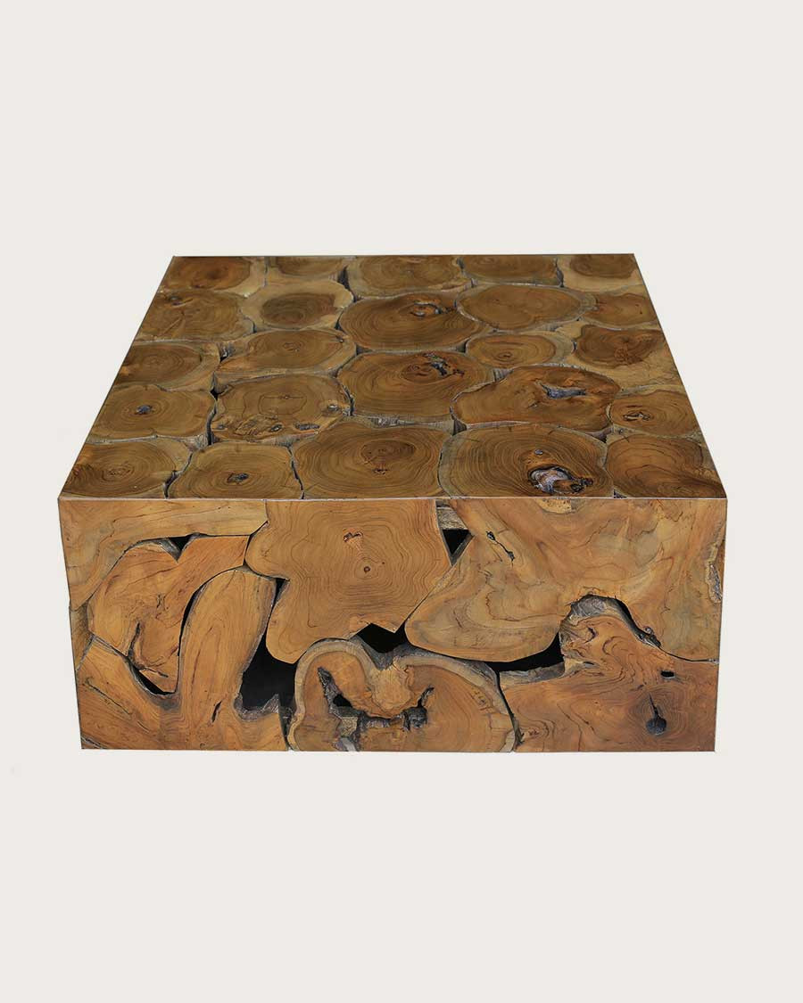 Craft - Vierkante teakhouten puzzel salontafel