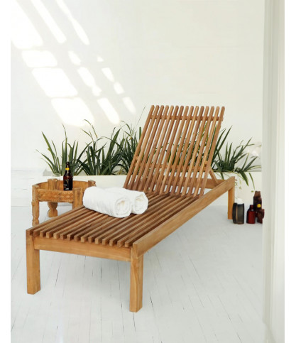 Warna - Chaise longue en teck