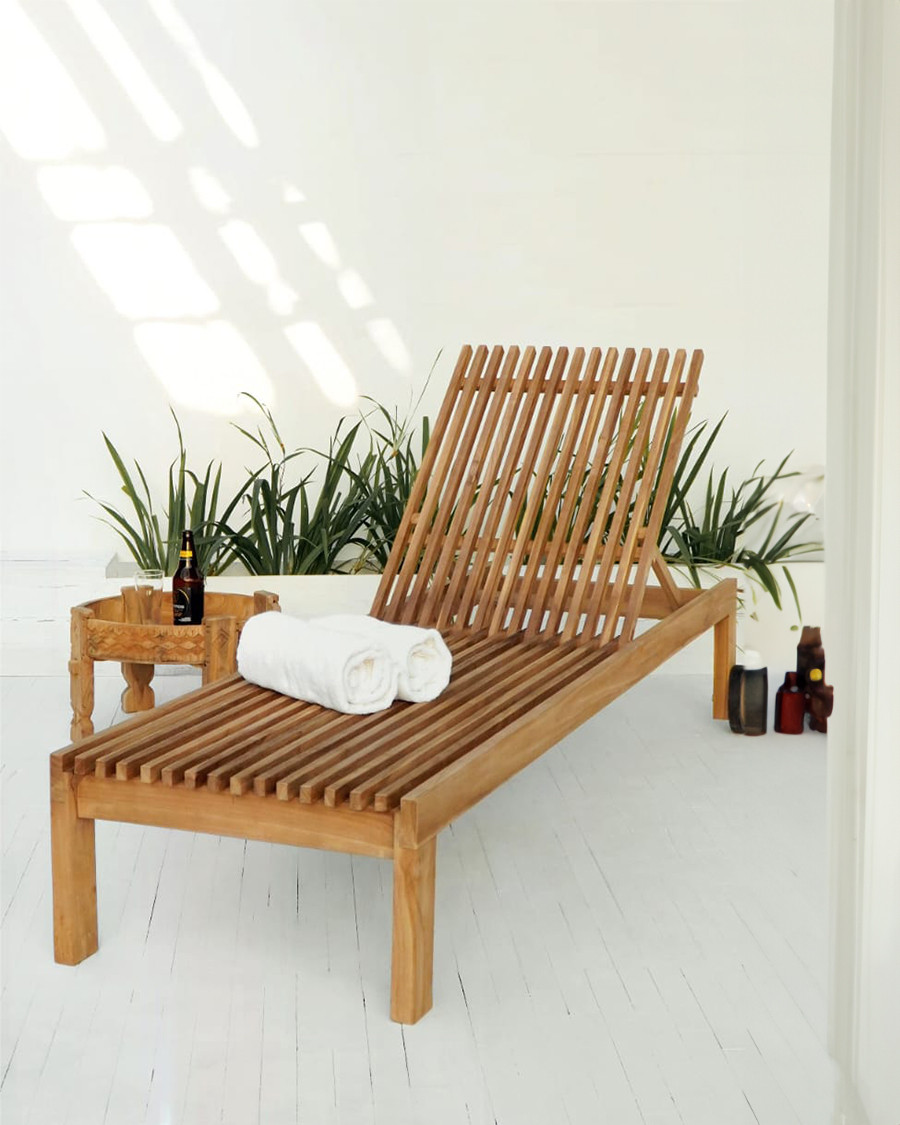 Warna - Chaise longue en teck