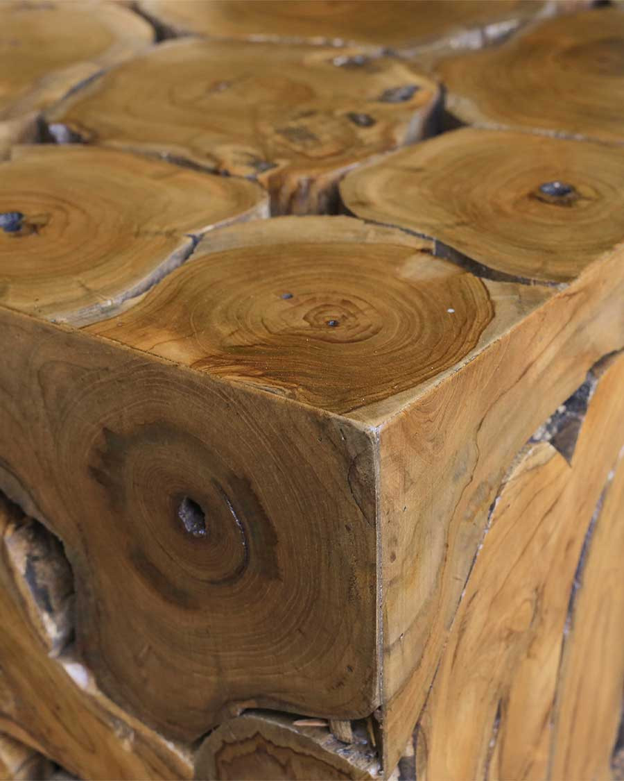 Craft - Vierkante teakhouten puzzel salontafel