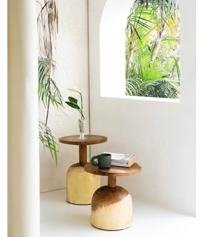Mentawa - Set of 2 suar wood side tables
