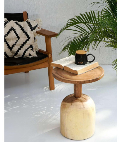 Mentawa - Lot de 2 tables basse en bois massif