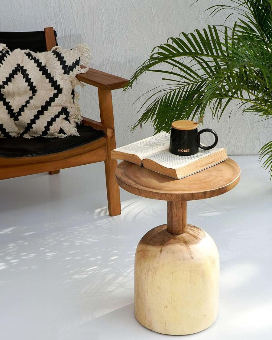 Mentawa - Lot de 2 tables basse en bois massif