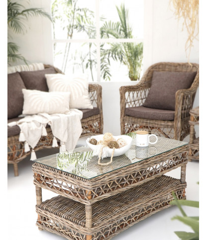 Asri - Salon de jardin en rotin
