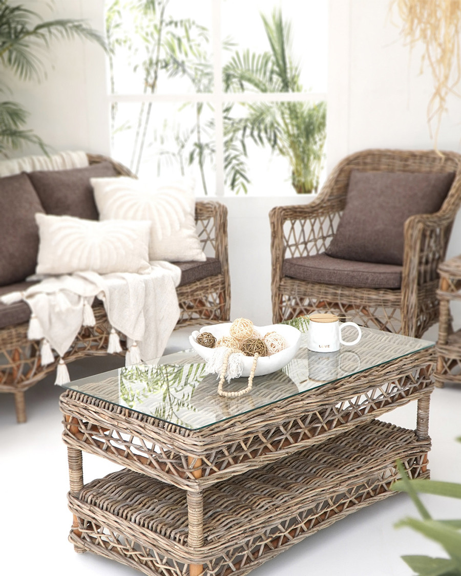 Asri - Salon de jardin en rotin