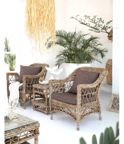 Asri - Kubu 4-Sitzer-Gartenmöbel-Set aus Rattan