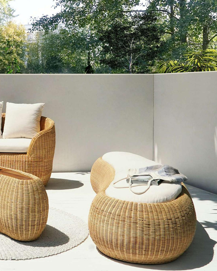 Banua - 5-seater woven rattan garden furniture set