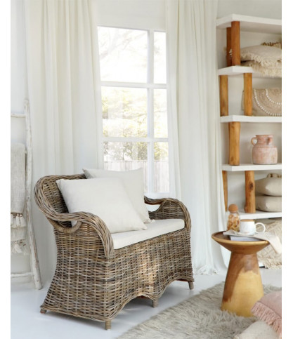 Taman - Kubu Grey Natural Rattan Garden Furniture Set