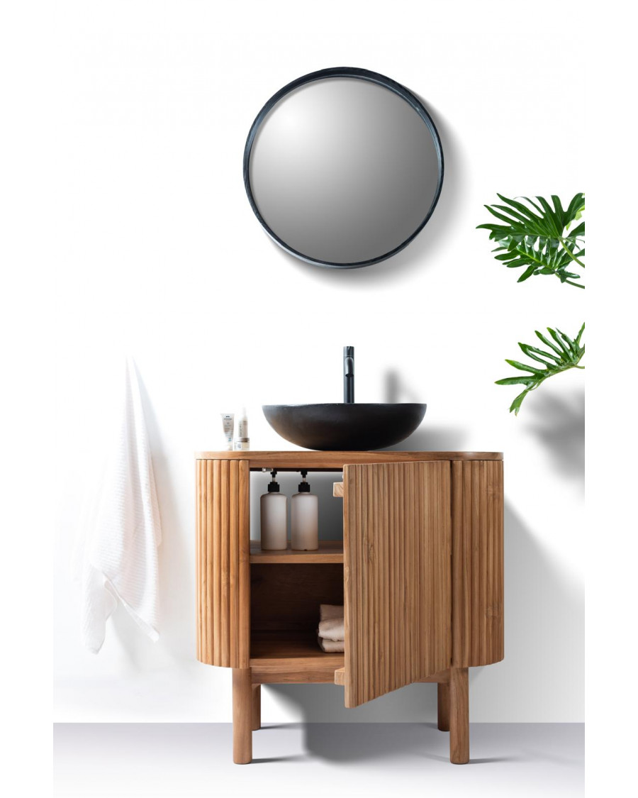 Orma - Mueble de baño pequeño de teca de 1 puerta