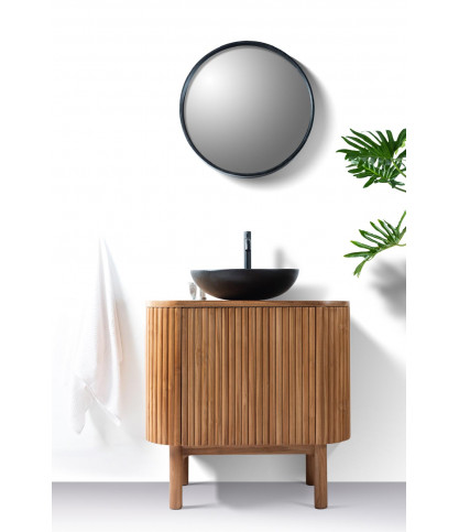 Orma - Mueble de baño pequeño de teca de 1 puerta