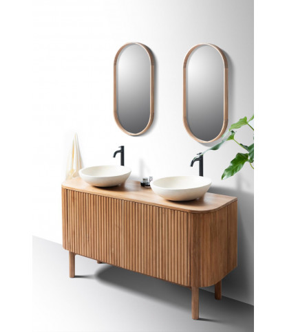 Orma - Armario de baño de madera de teca con 2 puertas