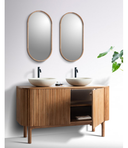 Orma - Mobiletto da bagno a 2 ante in legno di teak