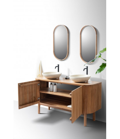 Orma - Armario de baño de madera de teca con 2 puertas