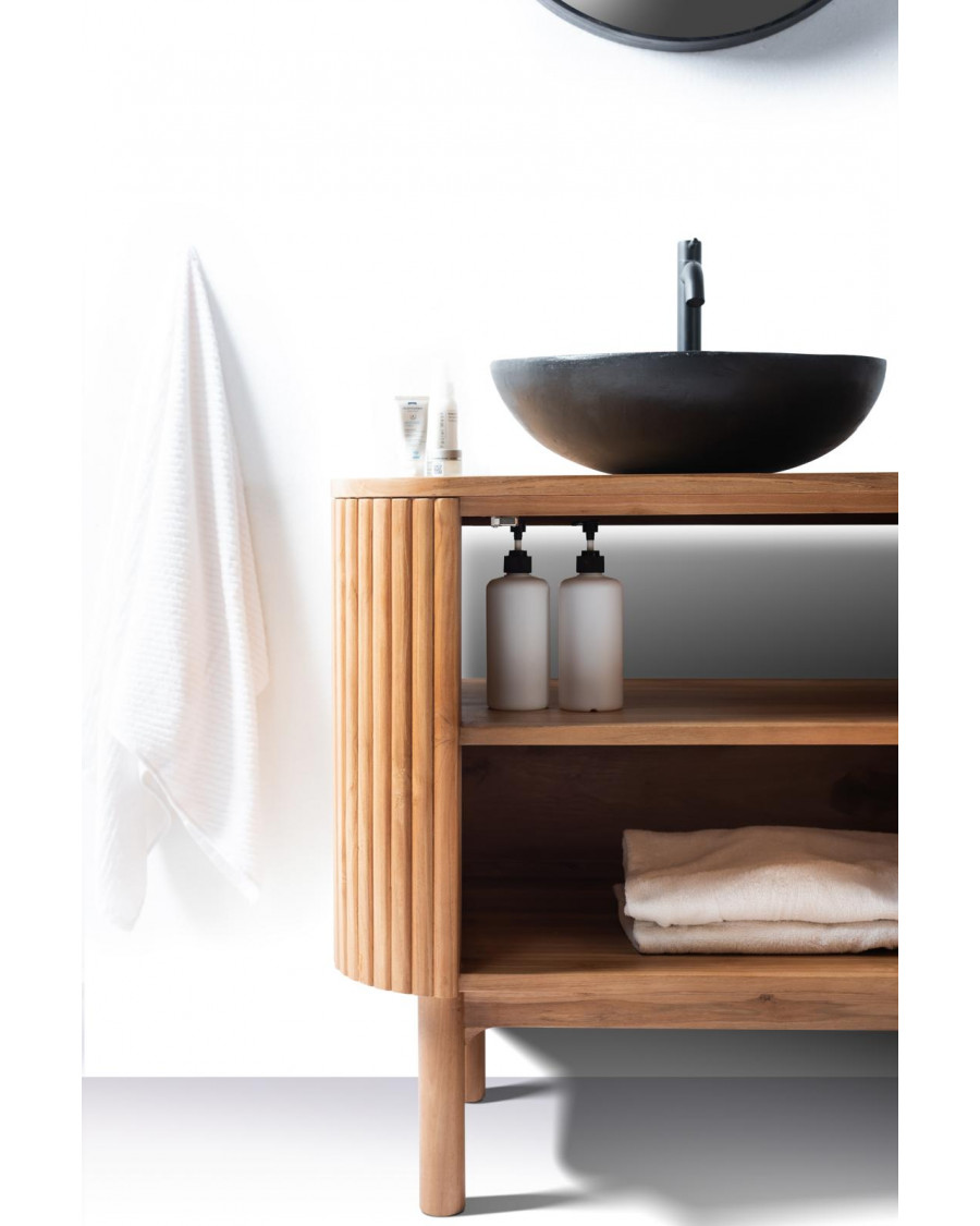 Orma - Mueble de baño pequeño de teca de 1 puerta