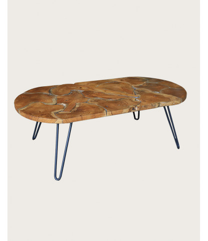 Carmen - Oval Teak Puzzle Coffee Table