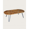 Carmen - Table basse ovale en puzzle de teck