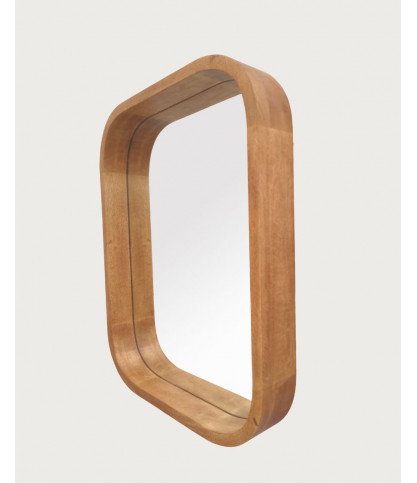Ligno - Specchio da Parete per Bagno in Legno Massello di Mango