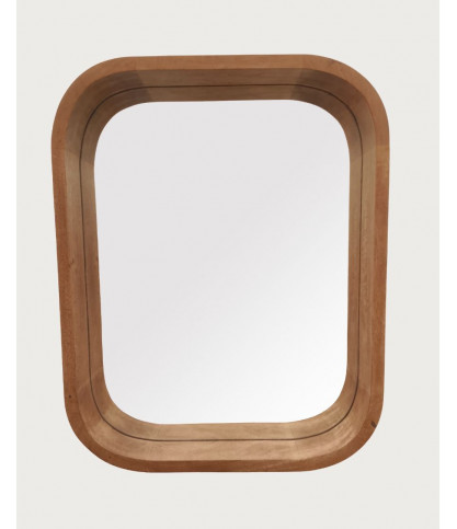Ligno - Specchio da Parete per Bagno in Legno Massello di Mango