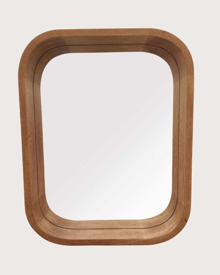 Ligno - Specchio da Parete per Bagno in Legno Massello di Mango