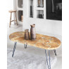 Carmen - Table basse ovale en puzzle de teck