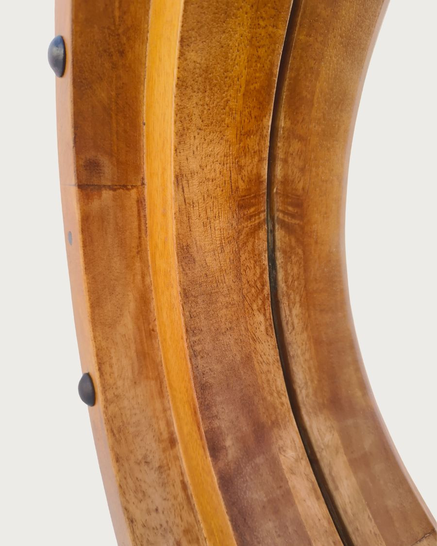 Boïa - Specchio a oblò in legno massello di mango