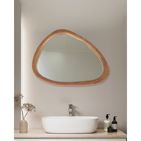 Trivéo - Miroir organique en bois massif de manguier