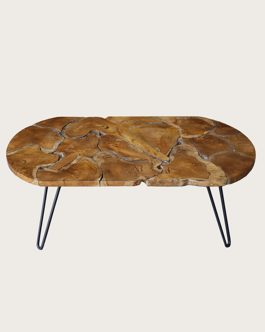 Carmen - Oval Teak Puzzle Coffee Table